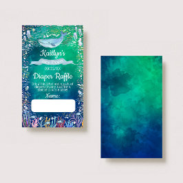 Cartão De Informações Sob o Bilhete de Fralda do Mar Raffle