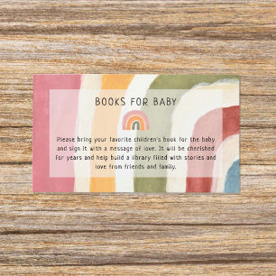 Cartão De Informações Sob o Chá de fraldas Rainbow Book for Baby Boho