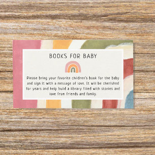Cartão De Informações Sob o Chá de fraldas Rainbow Book for Baby Boho