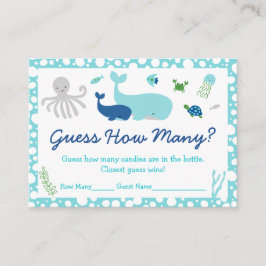Cartão De Informações Sob O Mar Adivinha Quantos Jogo