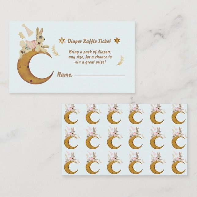 Cartão De Informações Sobre a Fralda da Lua Raffle (Frente/Verso)