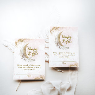 Cartão De Informações Sobre a Lua Dourada Fralda de uma menina rosa-rosa