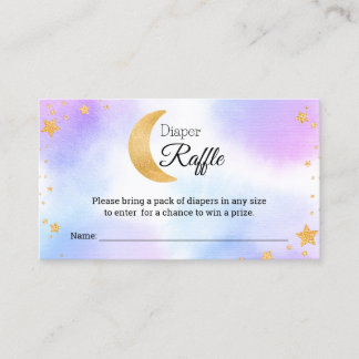 Cartão De Informações Sobre a Lua, Fralda azul Chá de fraldas Raffle