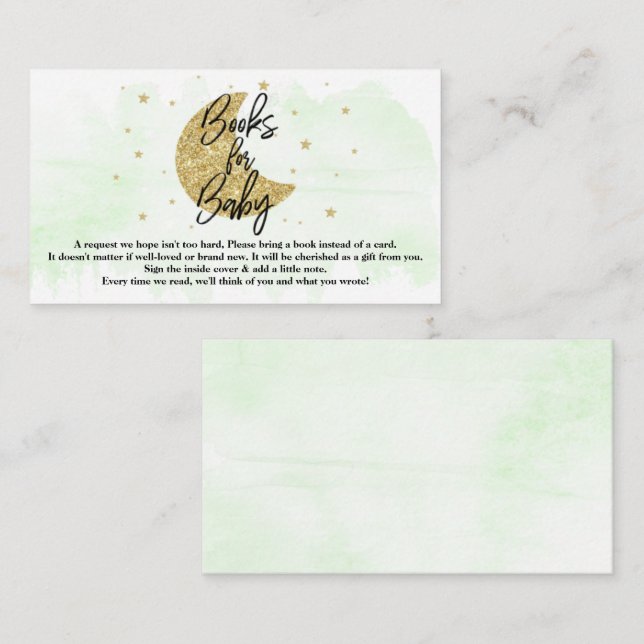 Cartão De Informações Sobre A Lua | Livros De Chá de fraldas Neutros Par (Frente/Verso)