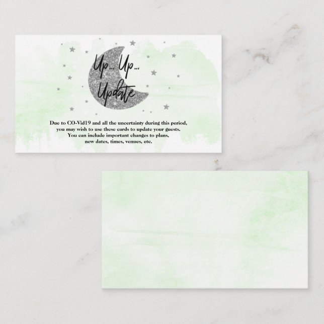 Cartão De Informações Sobre A Lua | Placas de atualização do Chá de fral (Frente/Verso)