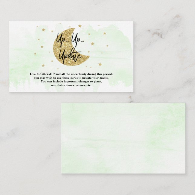 Cartão De Informações Sobre A Lua | Placas de atualização do Chá de fral (Frente/Verso)