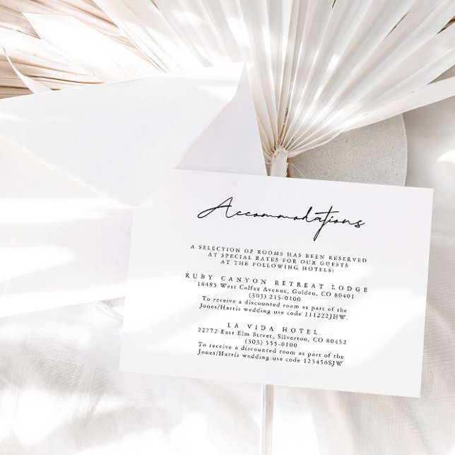 Cartão de Informações sobre Acomodações em Preto e (Criador carregado)