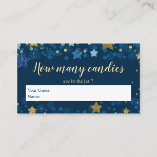 Cartão De Informações Sobre O Chá de fraldas Da Lua Quantas Candies Encl