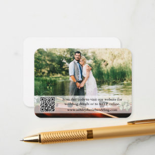 Cartão De Informações Sobreposição de foto QR do site de casamento