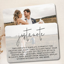 Cartão De Informações Sobreposição de Fotografias Modernas de Casamento 