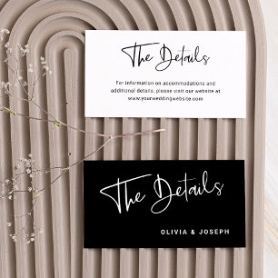 Cartão De Informações Sobreposição Preta e Branca Moderna   Detalhes do 