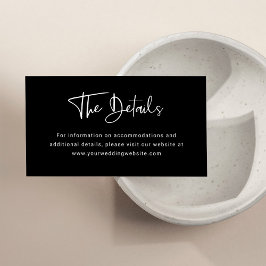 Cartão De Informações Sobreposição Preta Moderna | Detalhes do casamento
