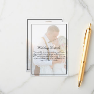 Cartão De Informações Sobreposições de Fotos Elegantes em Falso Velino