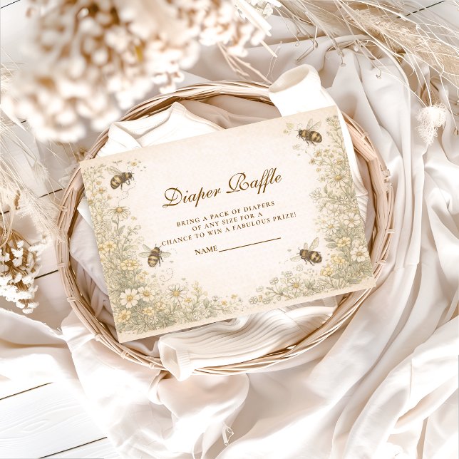 Cartão De Informações Soft Meadow Honey Bee Diapper Raffle (Criador carregado)