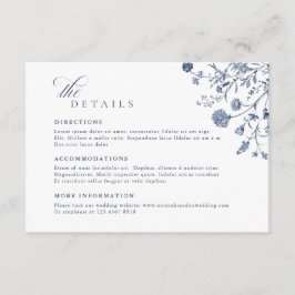 Cartão De Informações Soft Pastel Ornate Spring Garden  Wedding Details