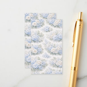 Cartão De Informações SoftBlue Padrão Floral Botânico Romântico Elegante