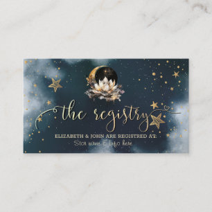 Cartão De Informações Sol Dourado Celestial,Lua,Estrelas Lotus Night Sky