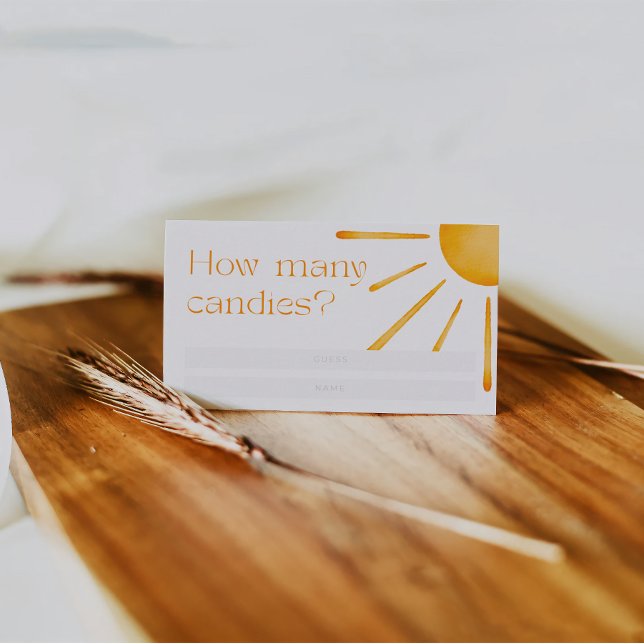 Cartão De Informações Sol Retro Verão Quantas Balas (Criador carregado)