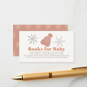 Cartão De Informações Solicitação de Chá de fraldas da Beanie Girl Rosa