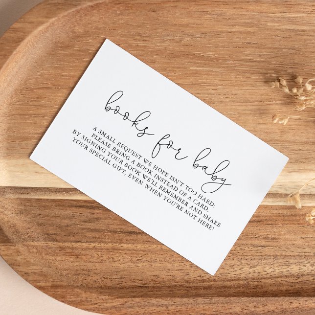 Cartão De Informações Solicitação de Chá de fraldas de Caligrafia Simple (Criador carregado)