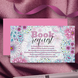 Cartão De Informações Solicitação de Chá de fraldas de Flores de Prados 