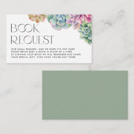 Cartão De Informações Solicitação de Chá de fraldas de Sucultura de Aqua