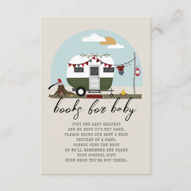 Cartão De Informações Solicitação de Chá de fraldas Lumberjack da Camper (Frente)