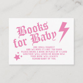 Cartão De Informações Solicitação de Chá de fraldas Roll Rock N Rosa