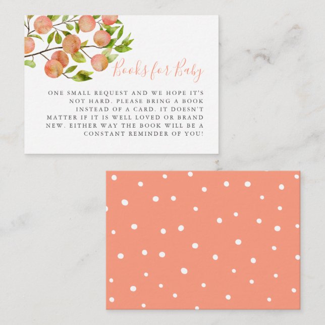 Cartão De Informações Solicitação de Chá de fraldas Rustic Peach (Frente/Verso)