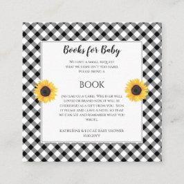 Cartão De Informações Solicitação de Livro Chá de fraldas de Girassóis