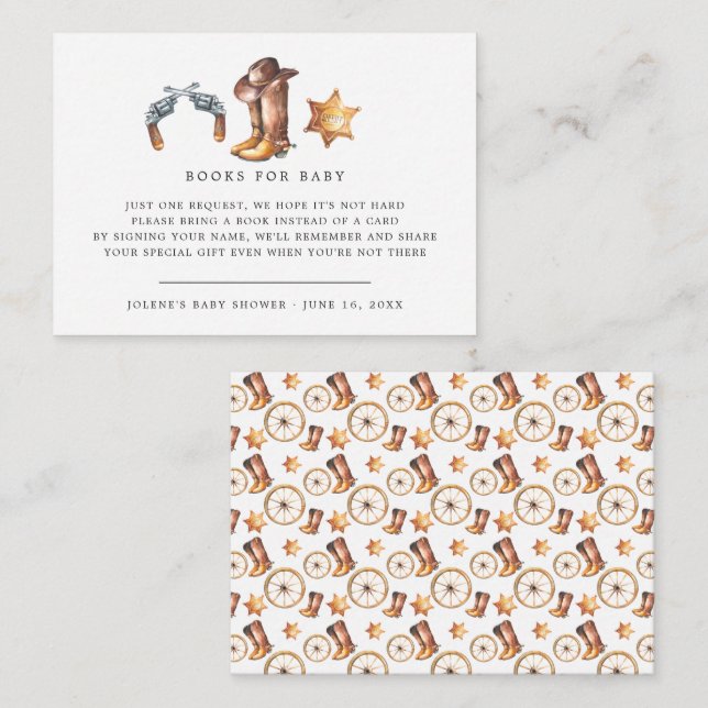 Cartão De Informações Solicitação de Livro | Cowboy País Ocidental (Frente/Verso)