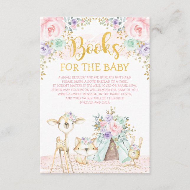 Cartão De Informações Solicitação de Livro de Animais da Floresta Púrpur (Frente)