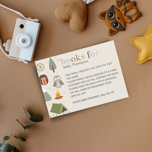 Cartão De Informações Solicitação de Livro de Bebês Neutro para o Gênero (Criador carregado)