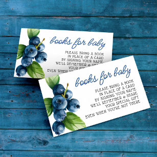 Cartão De Informações Solicitação de Livro de Chás de fraldas Blueberry