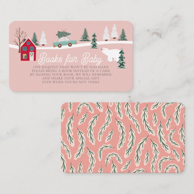 Cartão De Informações Solicitação de Livro de Chás de fraldas de Férias/ (Frente/Verso)