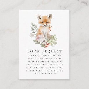 Cartão De Informações Solicitação de Livro de Chás de fraldas de Fox de