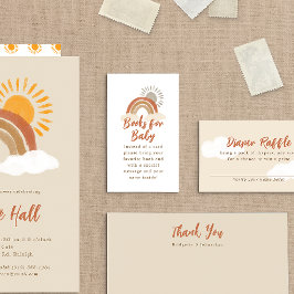 Cartão De Informações Solicitação de Livro de Chás de fraldas do Beige B