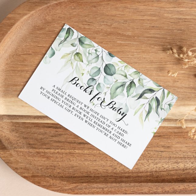 Cartão De Informações Solicitação de Livro de Chás de fraldas Eucalyptus (Criador carregado)