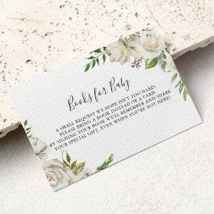 Cartão De Informações Solicitação de Livro de Chás de fraldas Floral de 