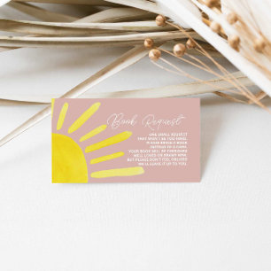 Cartão De Informações Solicitação de Livro de Chás de fraldas Sunshine S