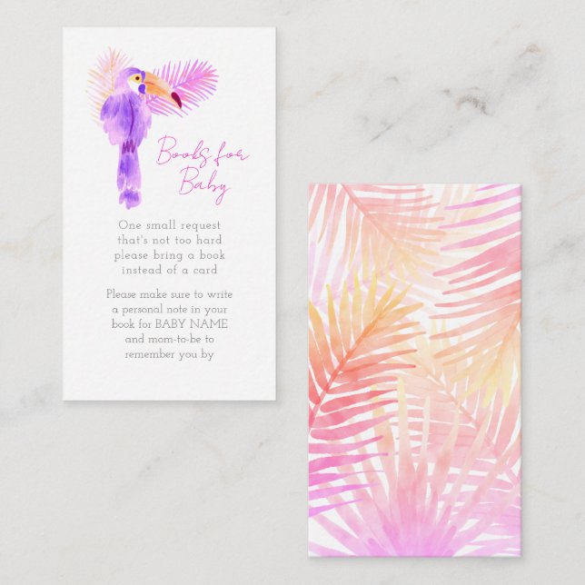 Cartão De Informações Solicitação de Livro de Chás de fraldas Tropicais  (Frente/Verso)