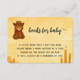 Cartão De Informações Solicitação de Livro de Cowboy Ocidental para Chá