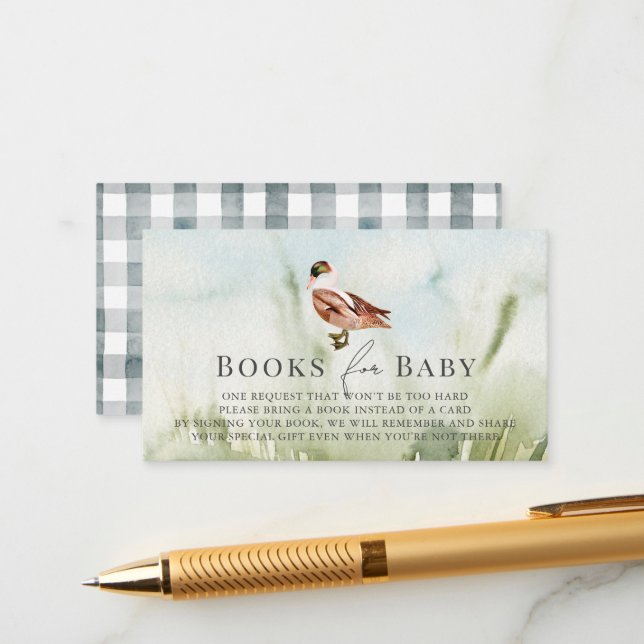 Cartão De Informações Solicitação de Livro do Campo de Aquarela Duck/Mal (Frente/Verso In Situ)