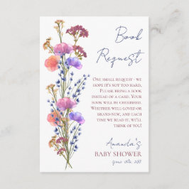 Cartão De Informações Solicitação de Livro Floral Delicado em Acrílico