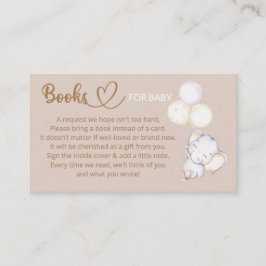 Cartão De Informações Solicitação de Livro para Chá de fraldas de Elefan