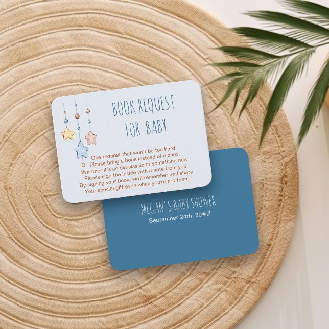Cartão De Informações Solicitação de Livro para Enfermeiro Poem Bebê Azu (Books for Baby insert card from my Twinkle Twinkle baby shower collection)
