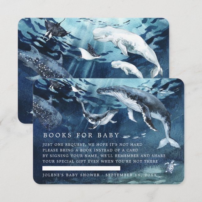 Cartão De Informações Solicitação de Livro | Sob o Chá de fraldas maríti (Frente/Verso)