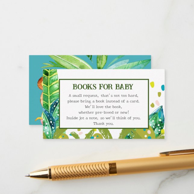 Cartão De Informações Solicitação de Livros Bebês de Macaco Azul (Frente/Verso In Situ)