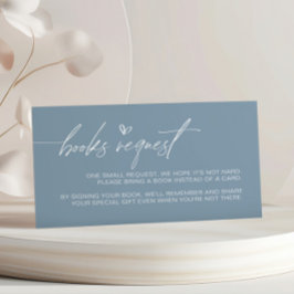Cartão De Informações Solicitação de Livros Minimalistas Dusty Blue