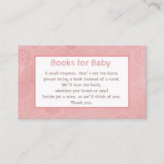 Cartão De Informações Solicitação de Livros Rosa Bebês